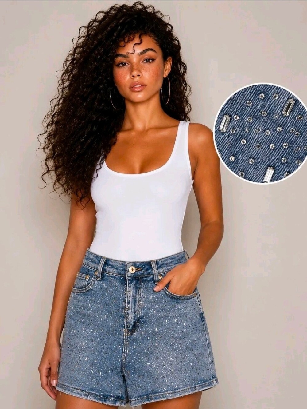 Nina Rossi Champagne Crystal Shorts